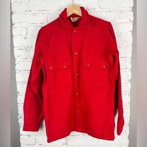 Vintage 60’s Boy Scouts Of America Red Utility Wool Button Up Shacket